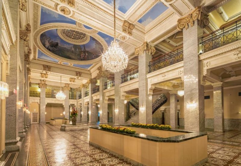 A luxurious interior with ornate decoration.